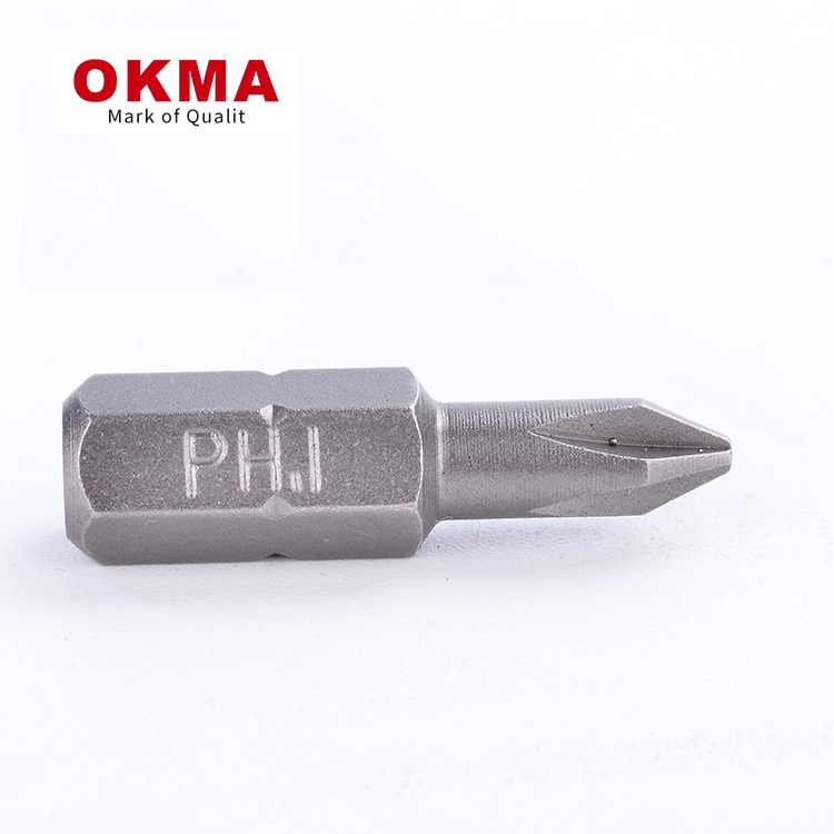 OKMA超硬耐磨S2材强磁抗冲击单头十字气动风批风批螺丝刀(dāo)批头PH1